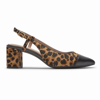 Salto Alto Rockport Total Motion Salima Posted Slingback Mulher Leopardo PT-40819